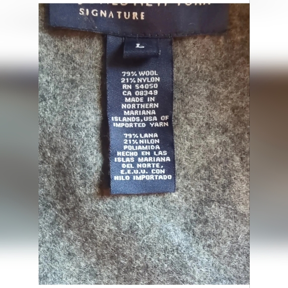 Jones New York Charcoal Gray Coat Size Large Wool & Nylon Blend Large Buttons. - Picture 5 of 12